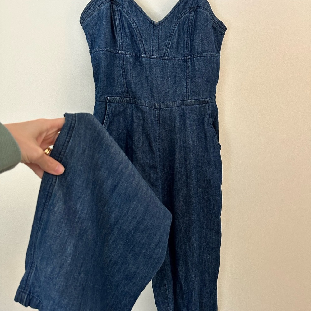 Express Dark Blue Women's Denim Romper - Picture 4 of 6
